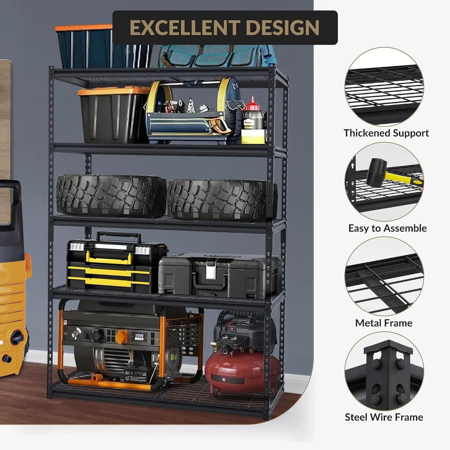 Heavy Duty Steel Storage Rack With Adjustable Shelving System