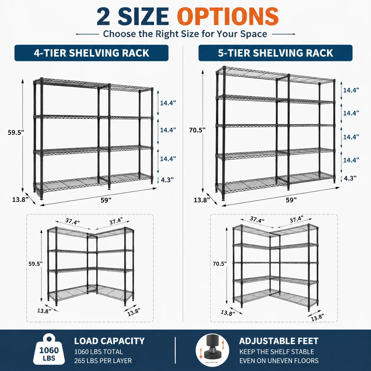 Heavy Duty Metal Storage Shelving Rack For Garage Organization
