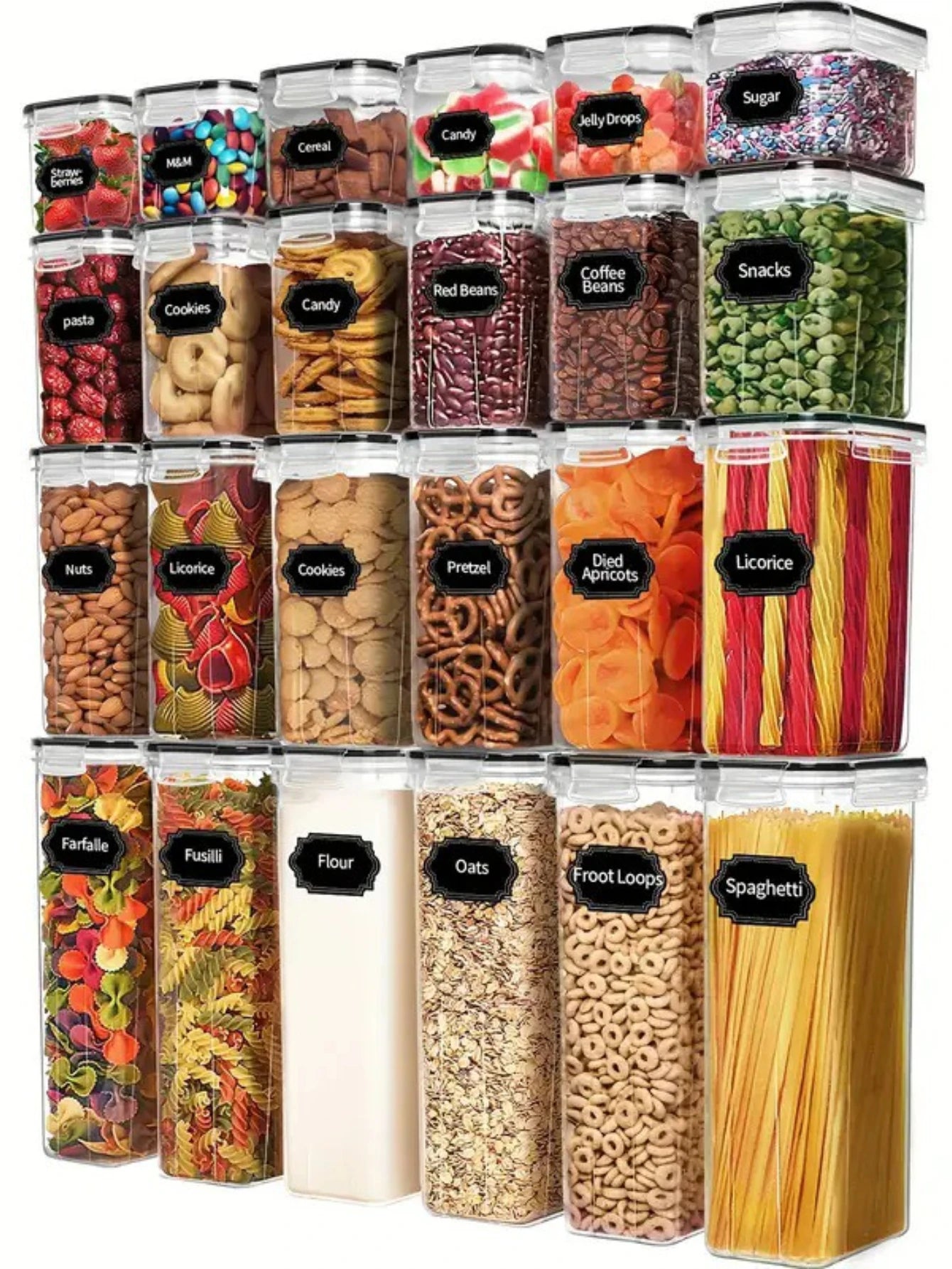Airtight Food Storage Containers With Labels 24 Piece Set - Home and Haven Store