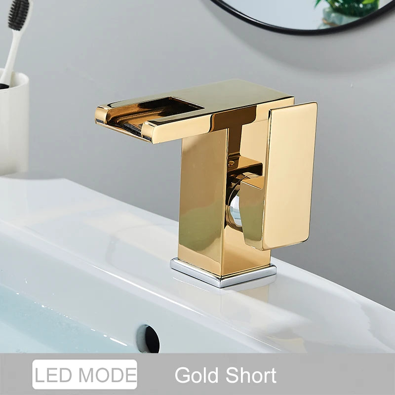MYQualife Single Handle Led Color Changing Basin Faucet