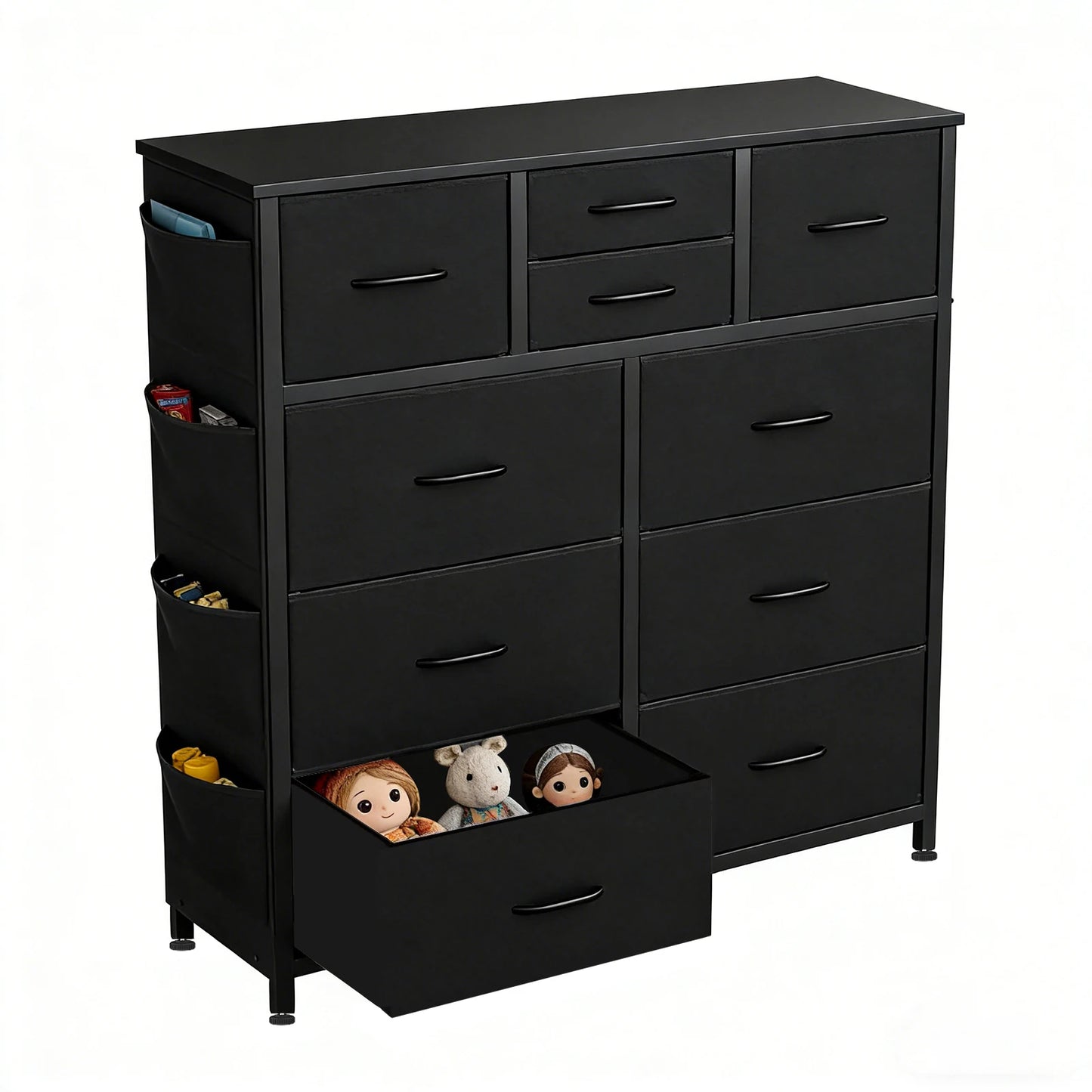 JHK Living Room 10 Fabric Drawer Cabinet With Steel Frame - Home and Haven Store
