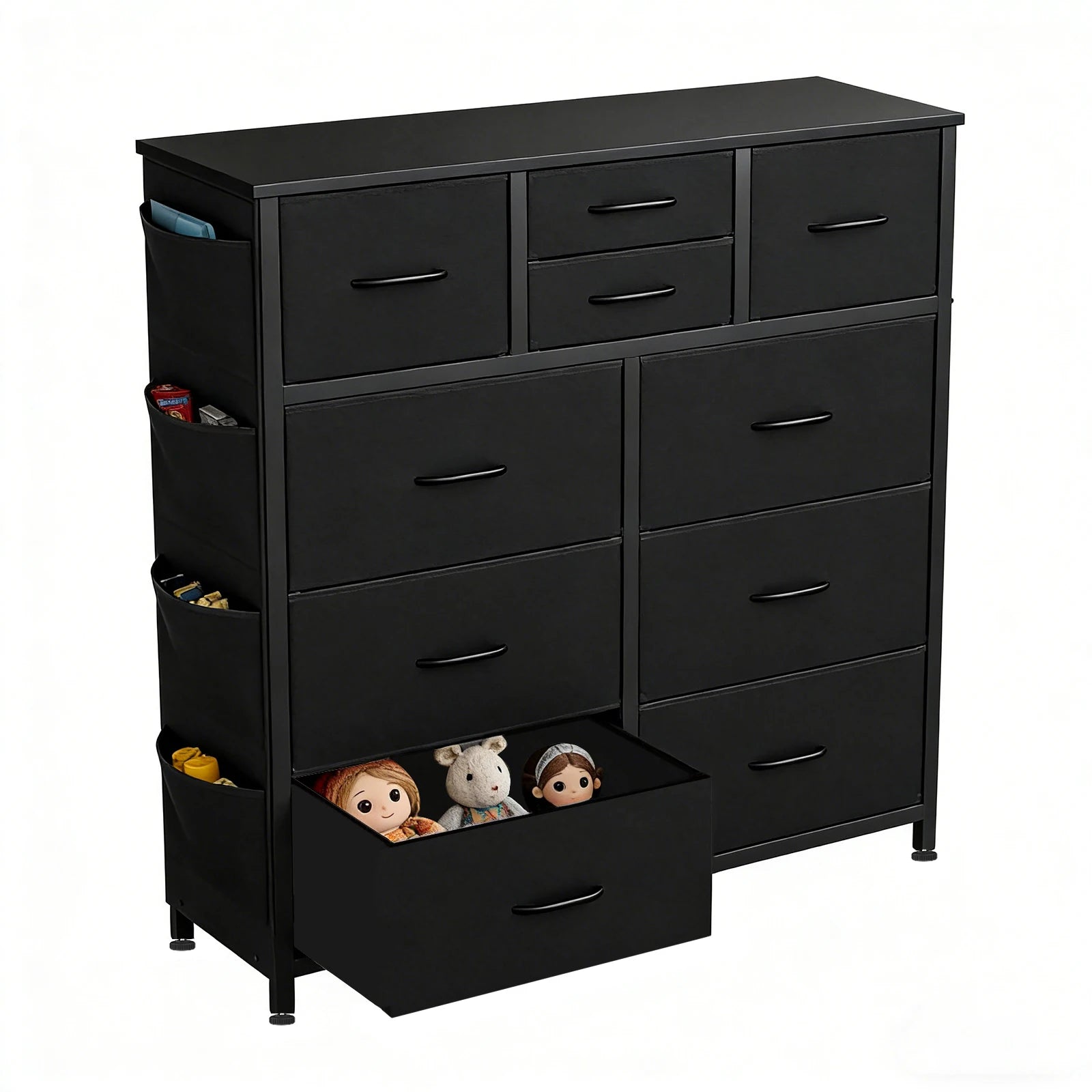 JHK Living Room 10 Fabric Drawer Cabinet With Steel Frame - Home and Haven Store