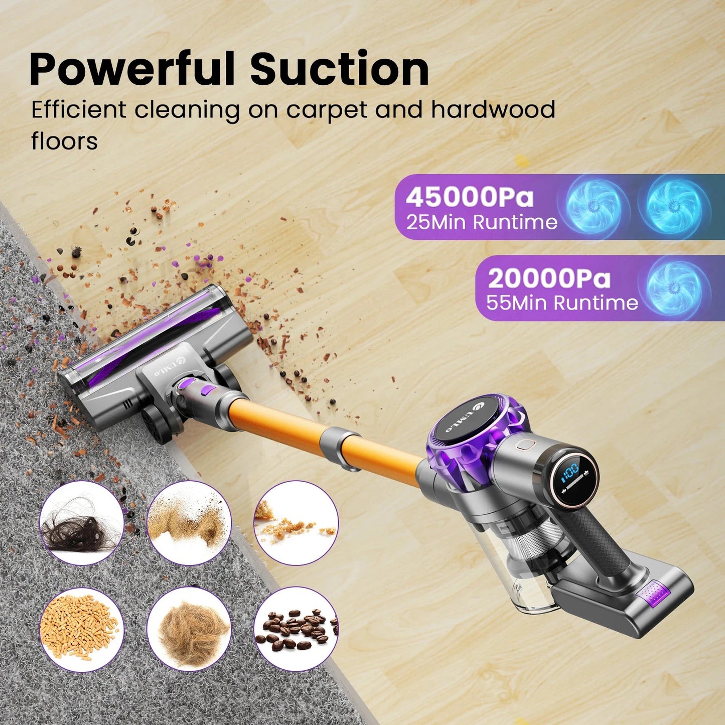 INSE S3P Cordless Vacuum Cleaner With LED Display 55 Minute Run Time