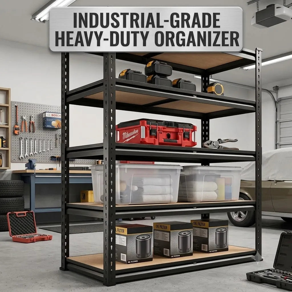 Heavy Duty Metal Storage Rack 5 Tier With MDF Shelves