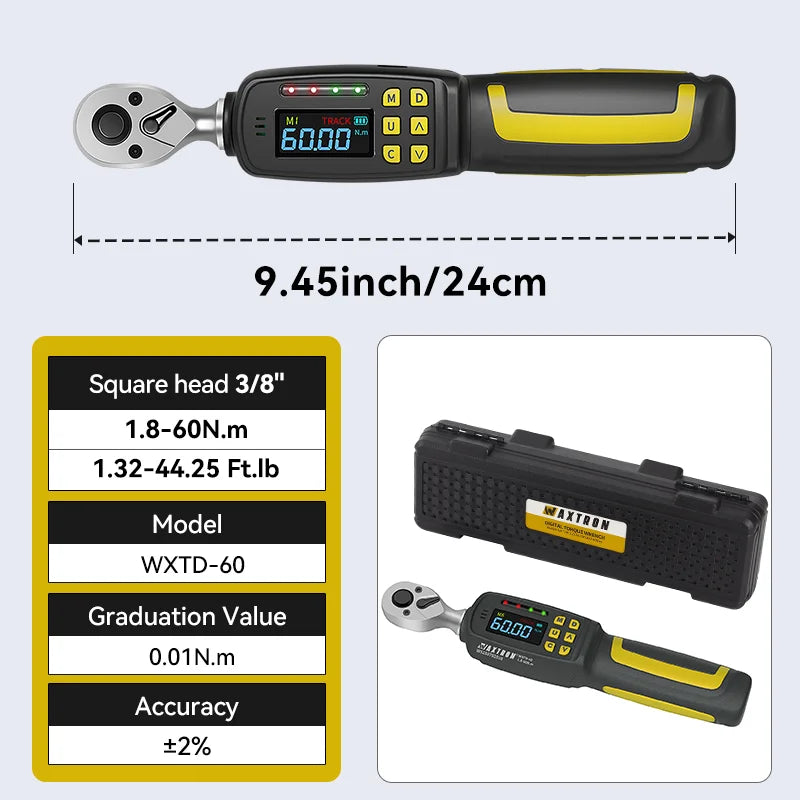 Waxtron Digital Torque Wrench Two Percent Accuracy Automotive - Home and Haven Store