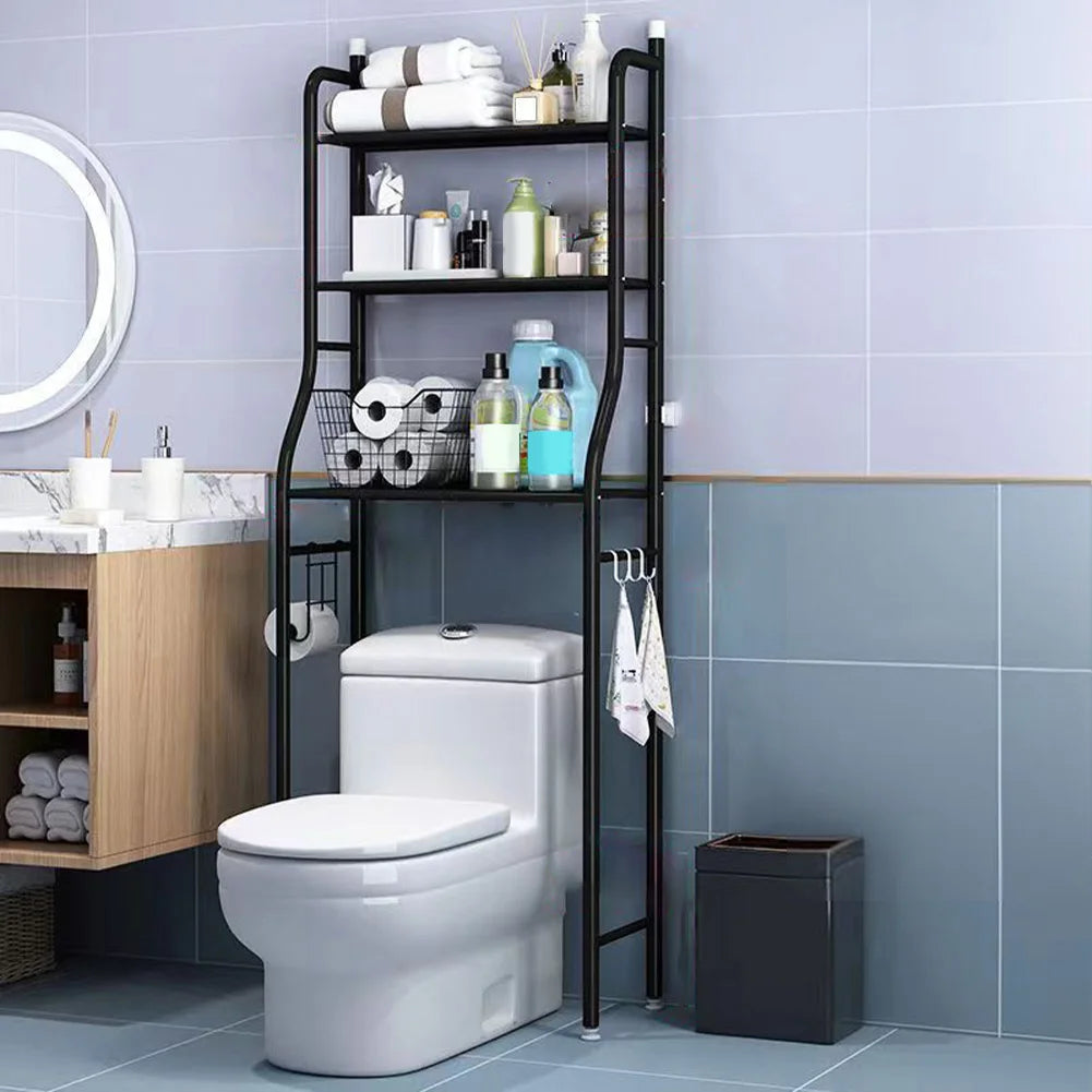 Studyset Freestanding Metal Over Toilet Storage Shelf With Paper Holder
