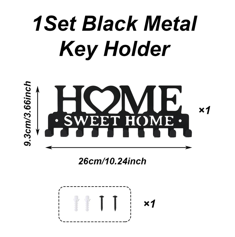 Sweet Home Design Wall Mount Key Holder With 10 Hooks
