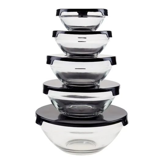 Glass Food Storage Containers With Snap Lids 10 Piece Set
