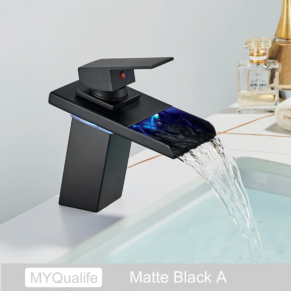MYQualife Single Handle Led Color Changing Basin Faucet