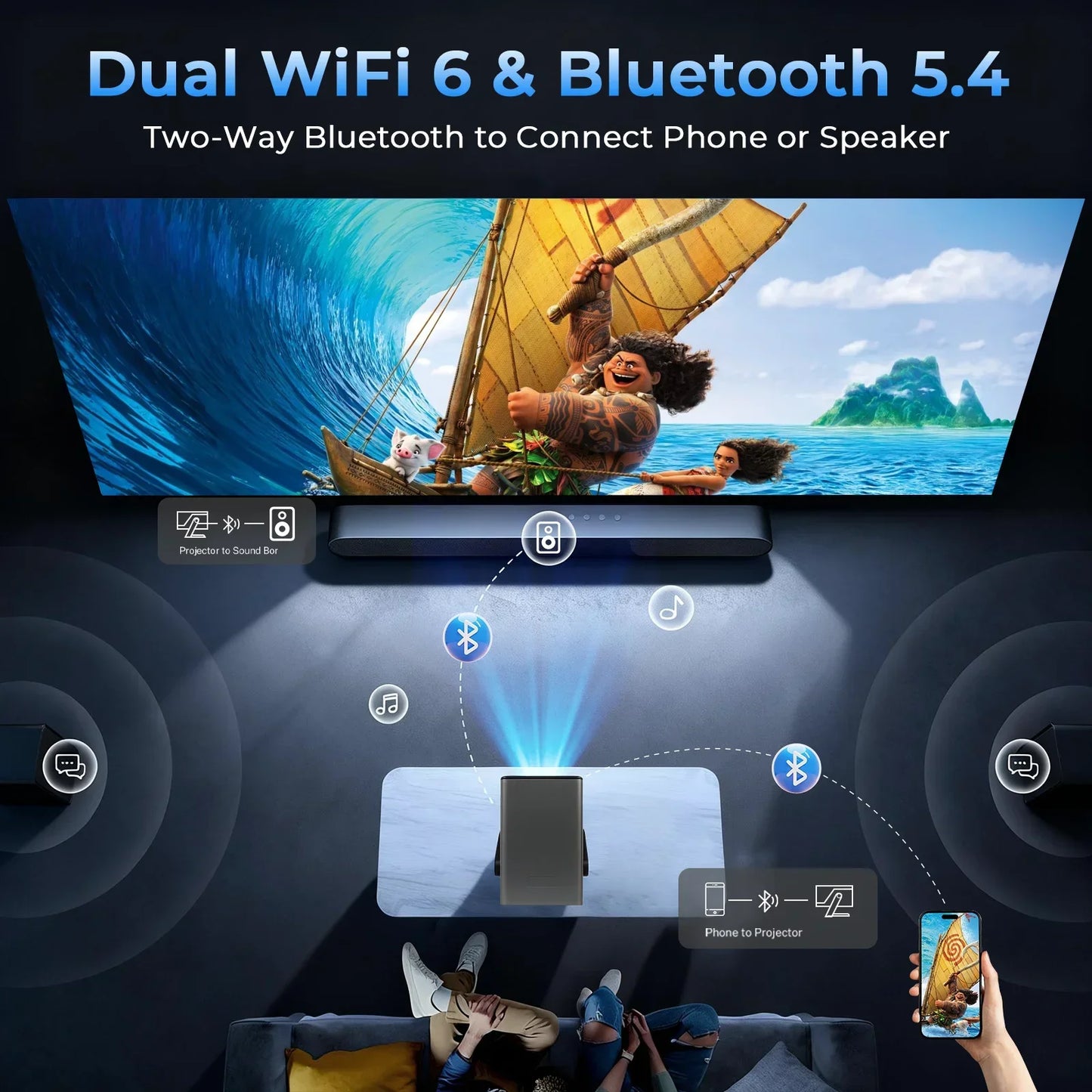 LynCast X7 AI Smart Projector With Android 14 And Dolby