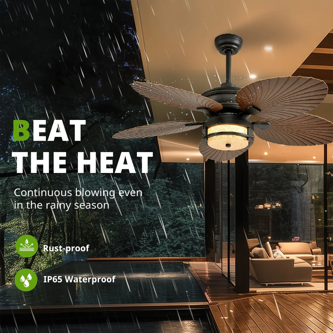 Orison Outdoor Ceiling Fan With Remote Control And Lights