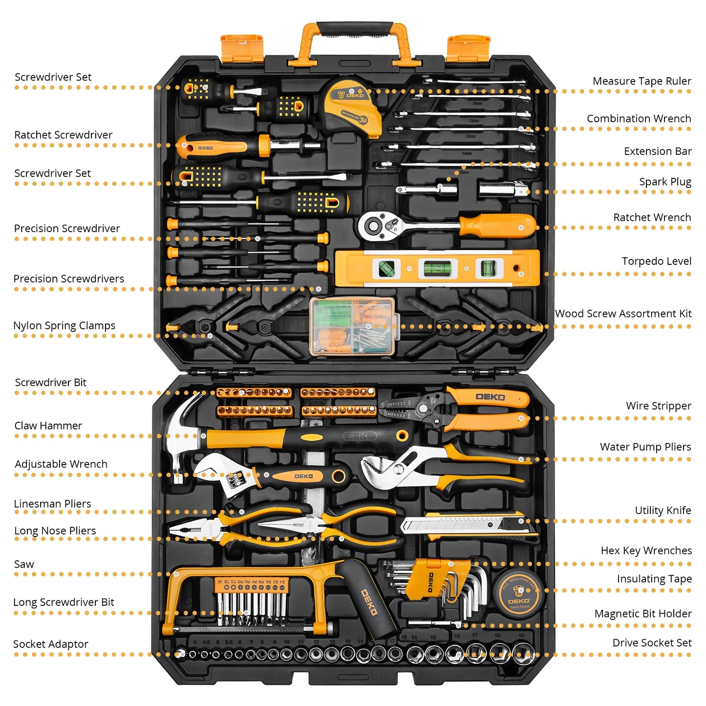 DEKOPRO 228Pcs Socket Wrench Auto Tool Kit With Case - Home and Haven Store