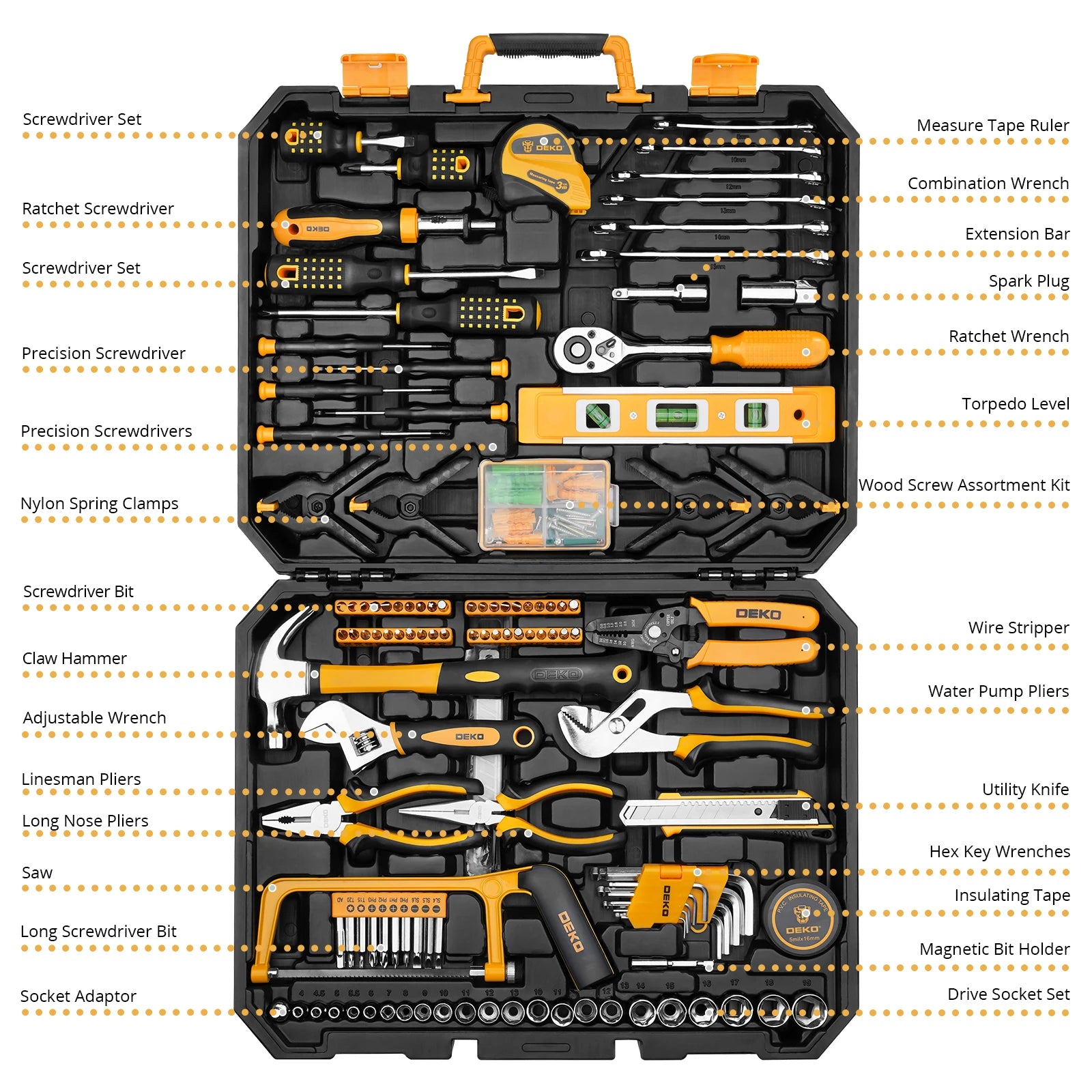 DEKOPRO 228Pcs Socket Wrench Auto Tool Kit With Case - Home and Haven Store