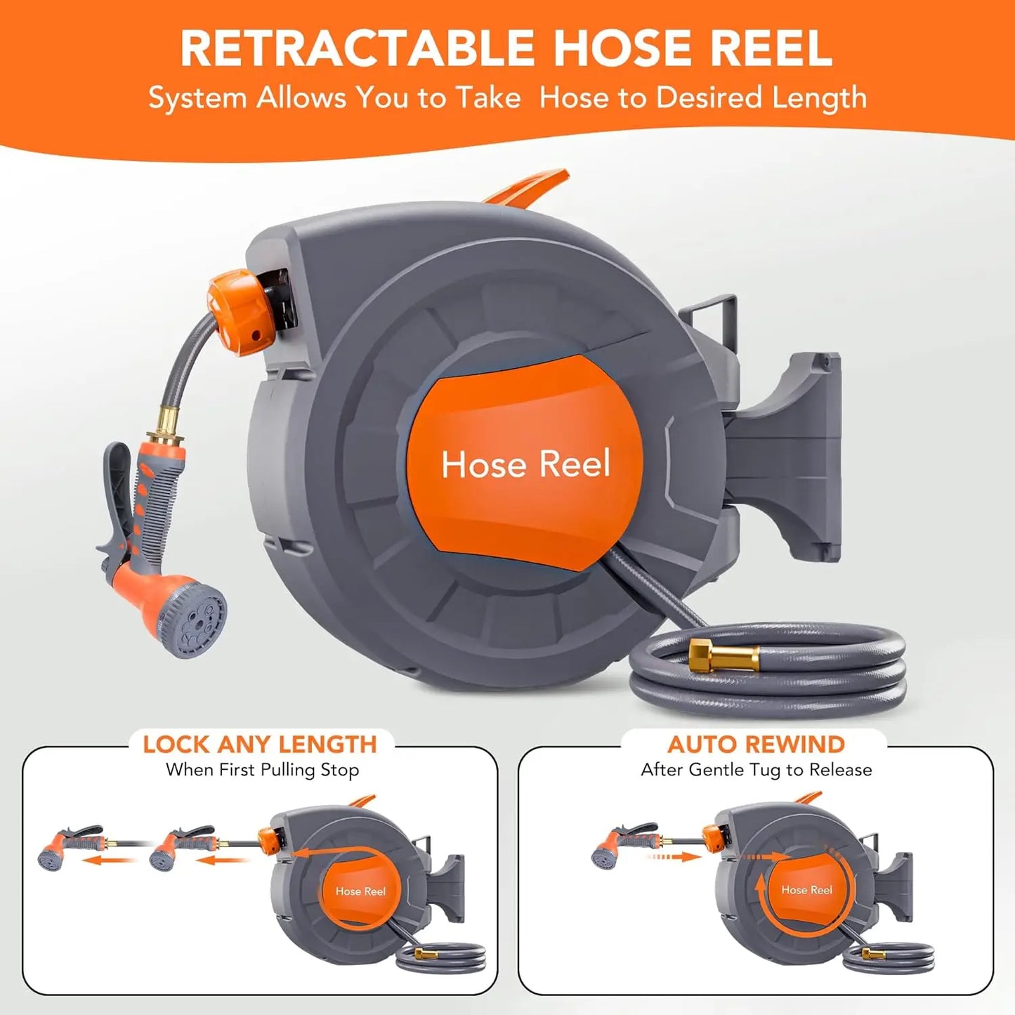 TWISTER.CK Retractable Garden Hose Reel With Nine Function Sprayer - Home and Haven Store