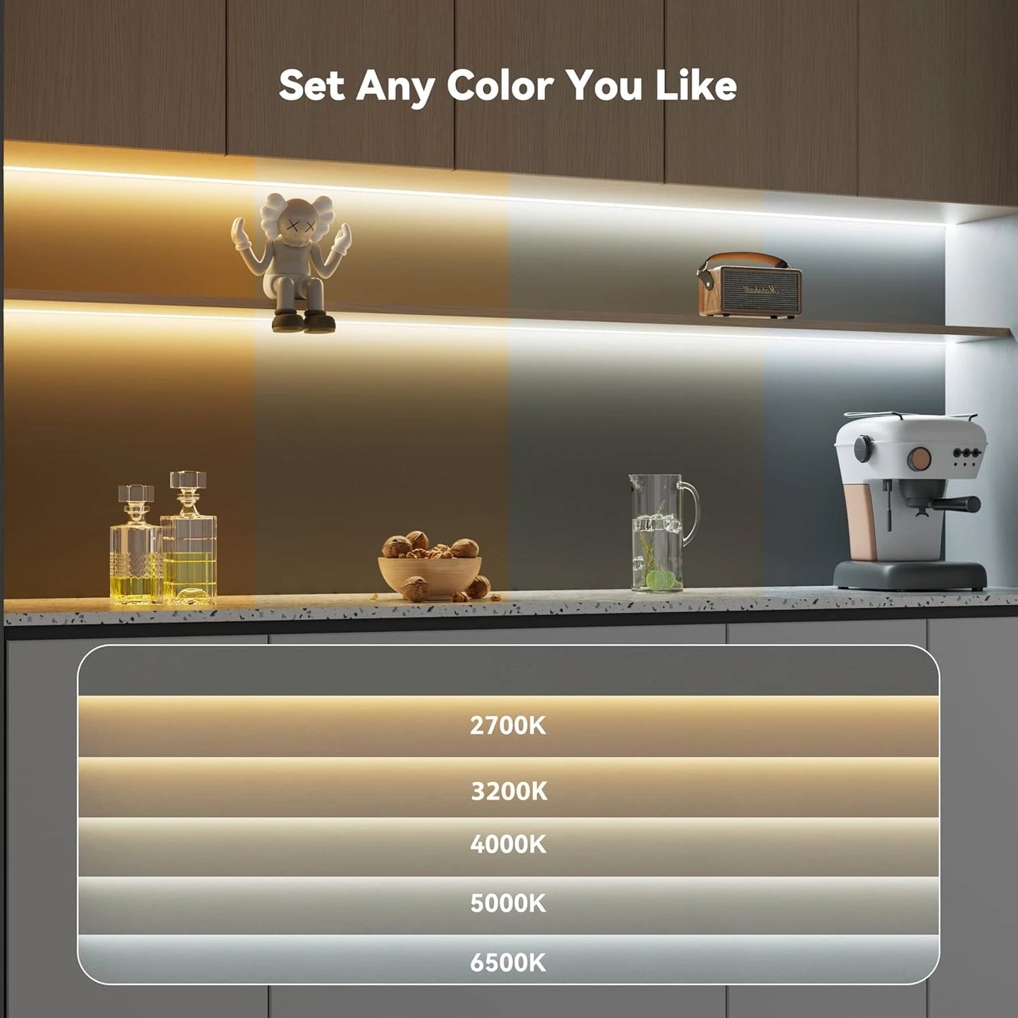 A-Convey Waterproof Dimmable COB LED Strip Lights With Remote