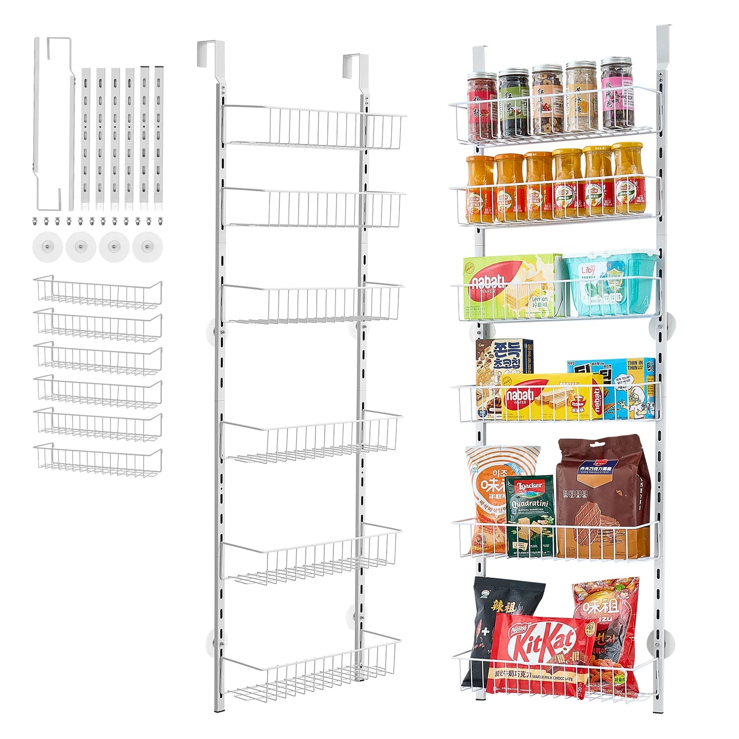 SucceBuy Heavy Duty Over Door Pantry Organizer Steel Spice Rack