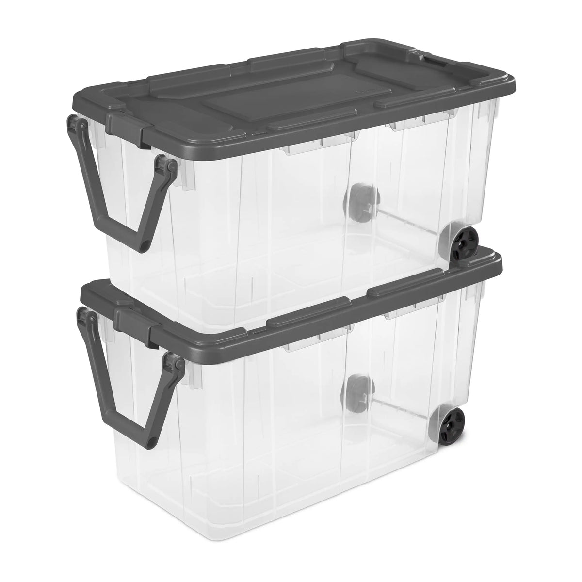 Sterilite Industrial Wheeled Plastic Storage Bin Pack Of 2