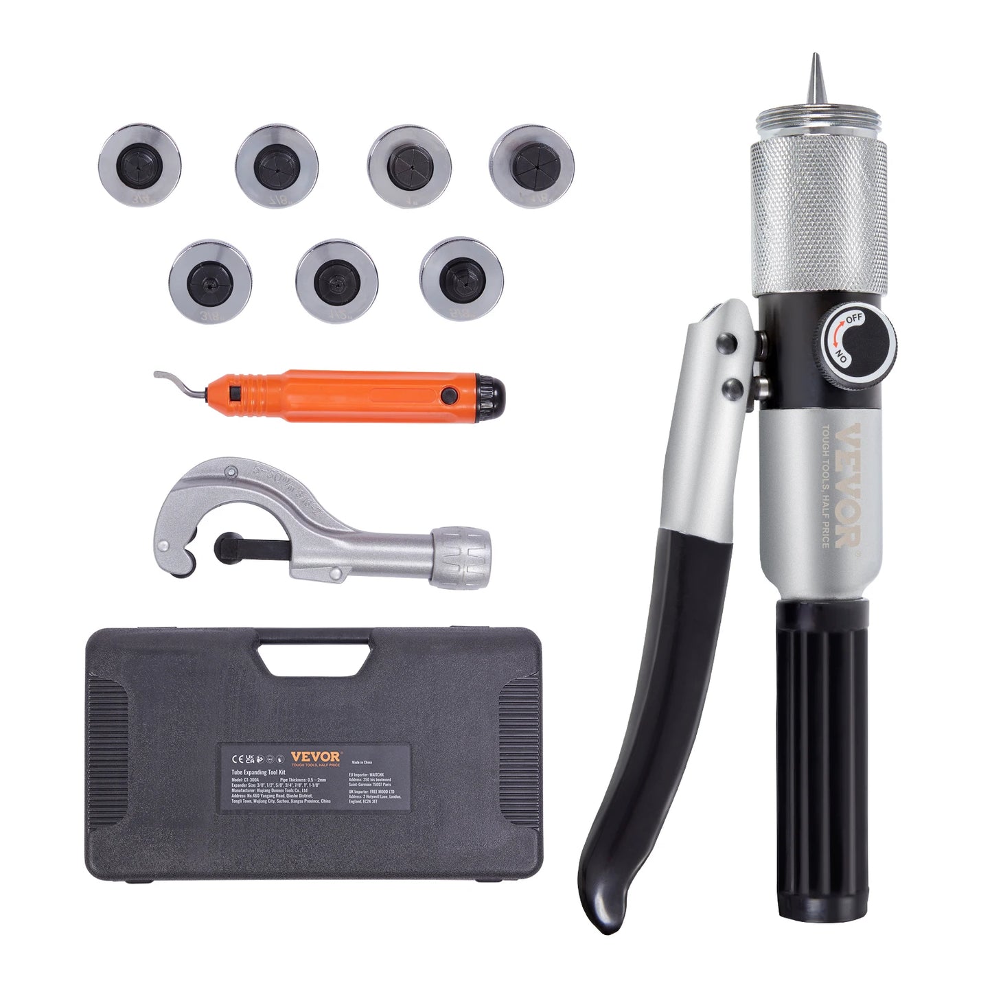 SucceBuy Hydraulic Tube Expander 7-Head Deburring Tool Pipe Cutter