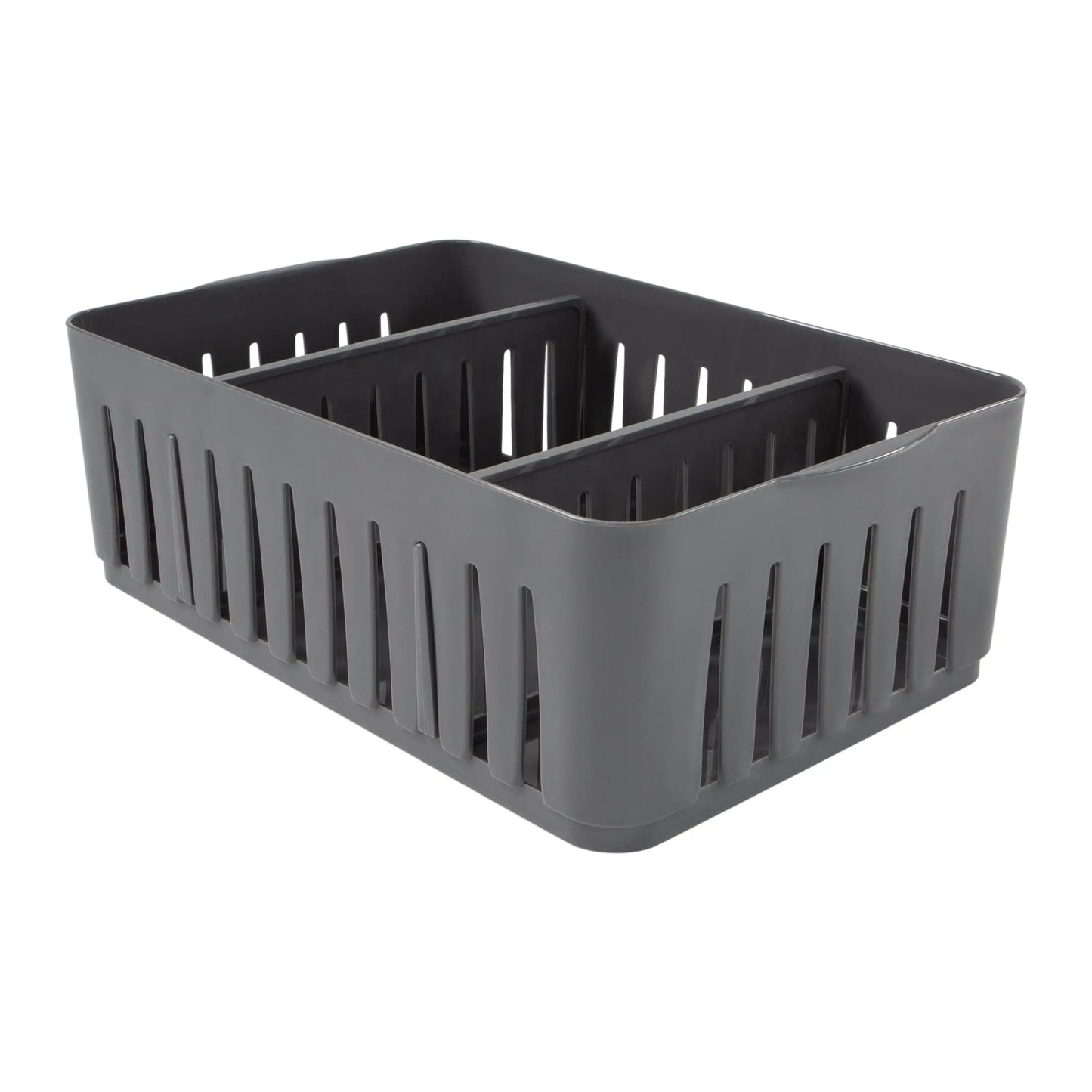Stackable Plastic Organizer Bin With Adjustable Dividers