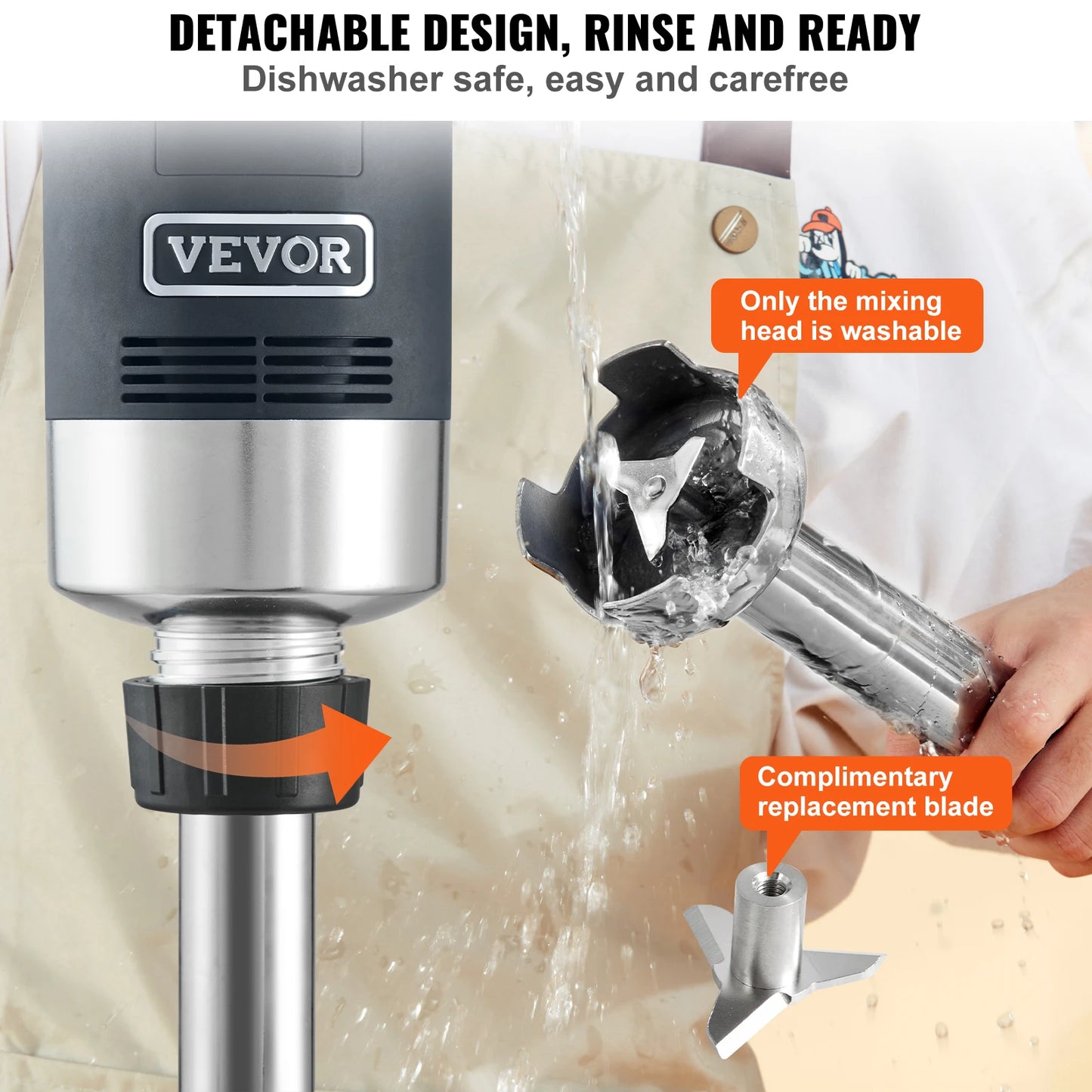VEVOR Commercial Immersion Blender Heavy Duty Multi Purpose Hand Mixer - Home and Haven Store