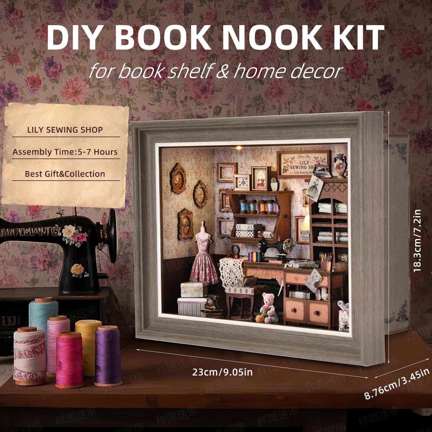 ASLOWSNAIL Book Nook Kit Tailor's Shop DIY 3D Wooden Puzzle - Home and Haven Store