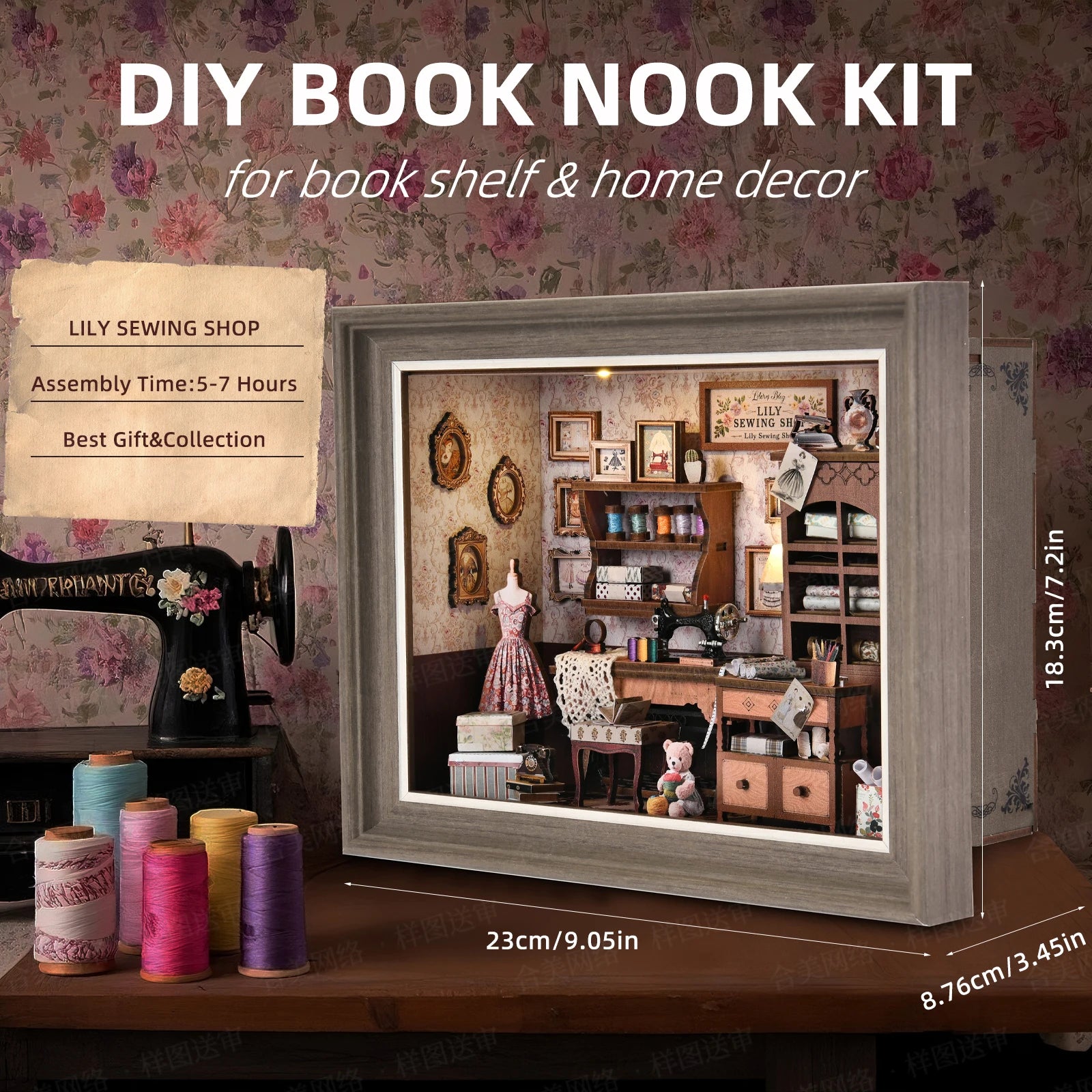 ASLOWSNAIL Book Nook Kit Tailor's Shop DIY 3D Wooden Puzzle - Home and Haven Store