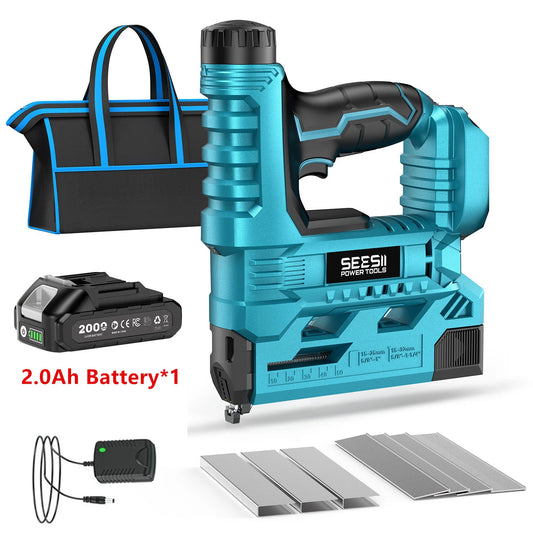 Seesii Cordless Brad Nail Gun With 1000 Nails And Batteries