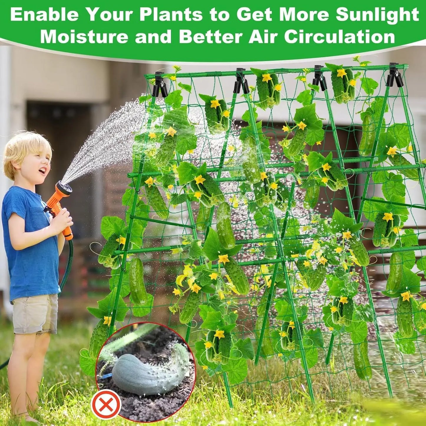 HiMISS Raised Bed A Frame Trellis For Climbing Vegetables