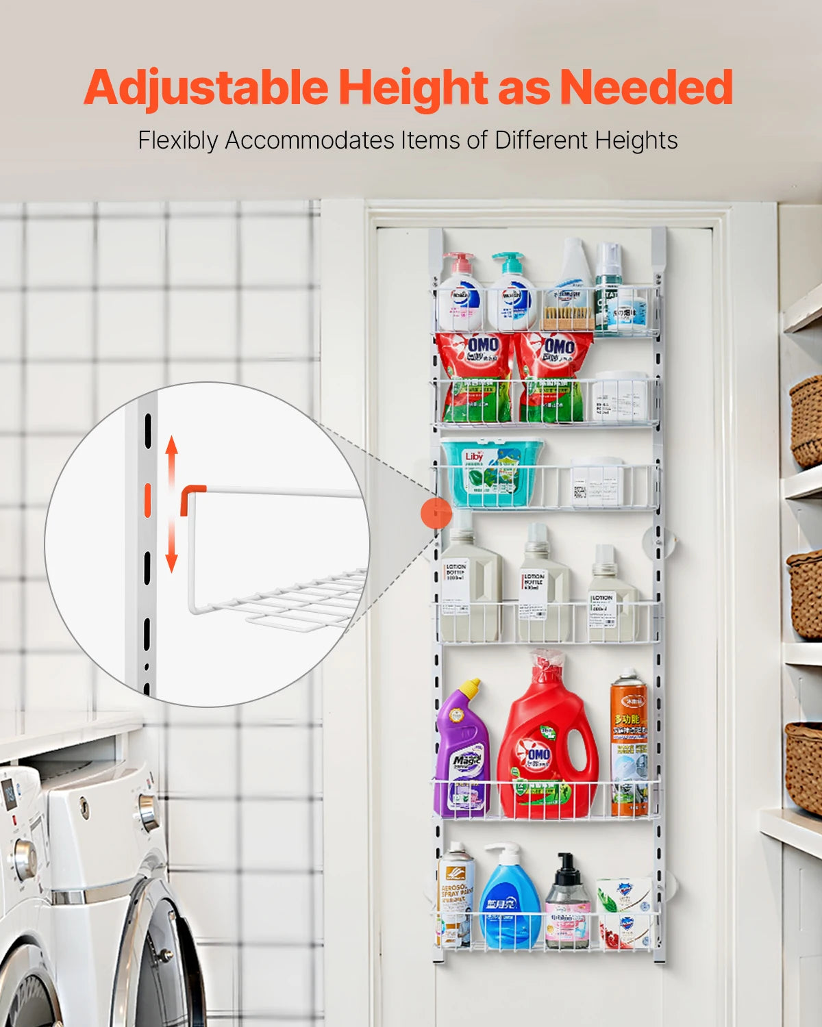 SucceBuy Heavy Duty Over Door Pantry Organizer Steel Spice Rack