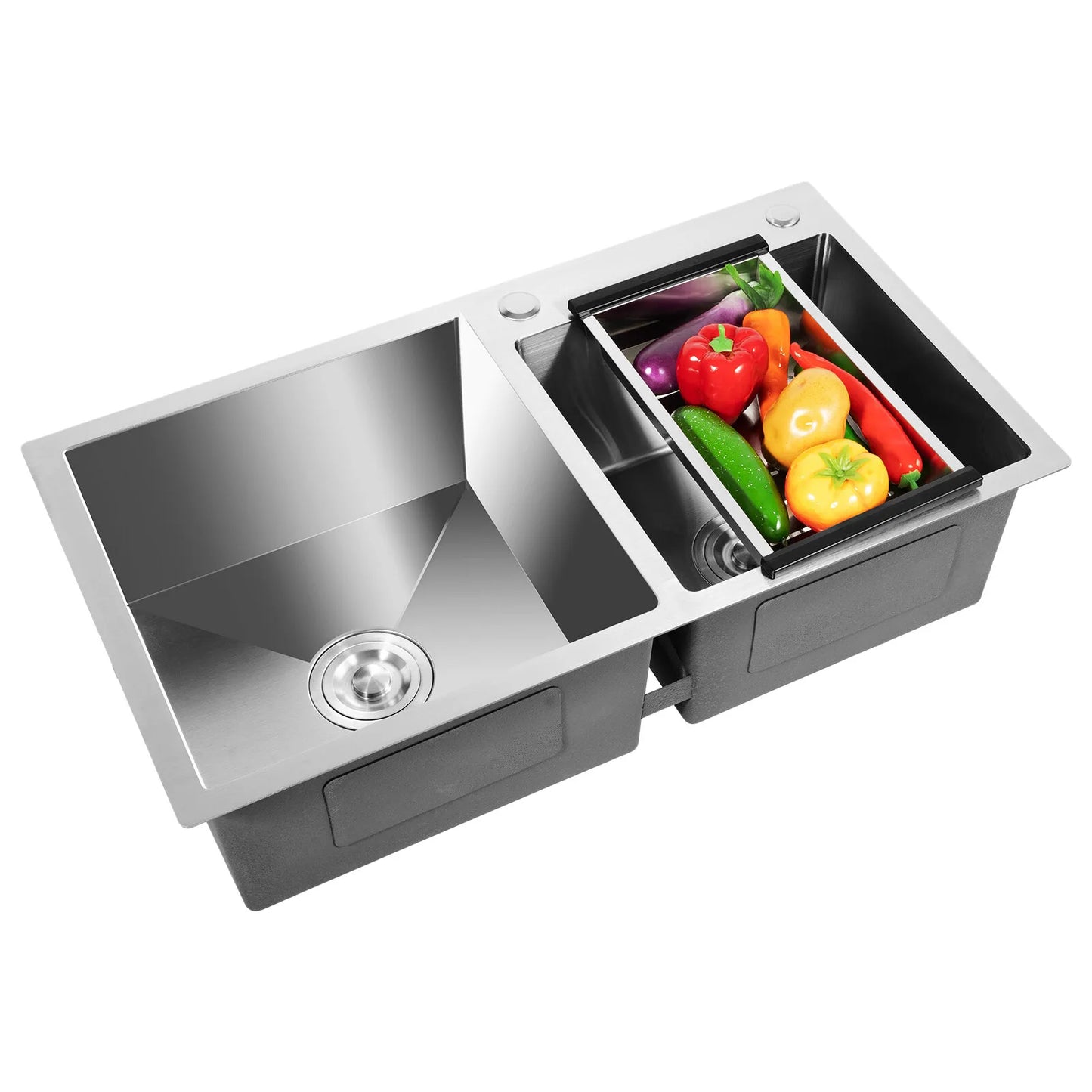 Stainless Steel Double Bowl Kitchen Sink With Noise Reduction - Home and Haven Store