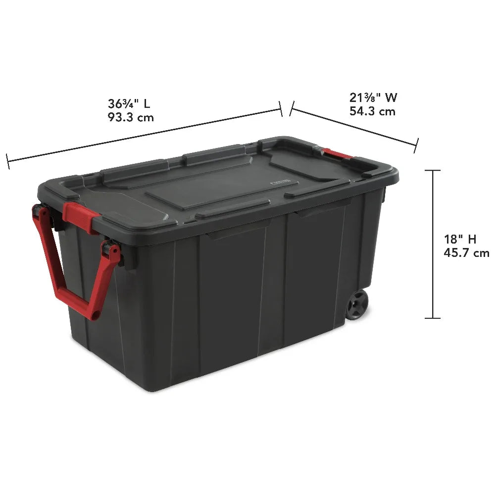 Sterilite Industrial Wheeled Plastic Storage Bin Pack Of 2