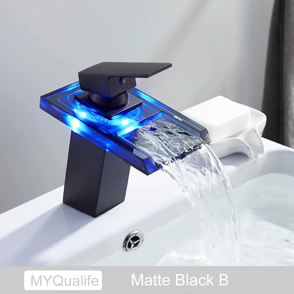 MYQualife Single Handle Led Color Changing Basin Faucet
