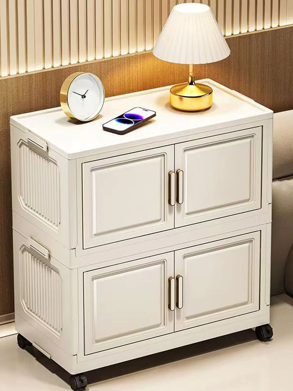 Foldable Plastic Multi Layer Storage Cabinet For Home Organization