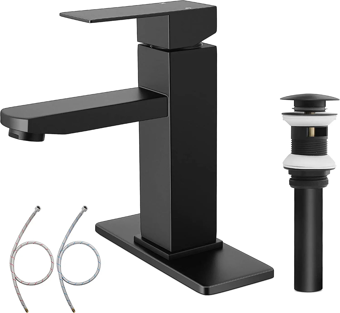 304 Stainless Steel Square Deck Mounted Faucet For Cold And Hot Water Bathroom