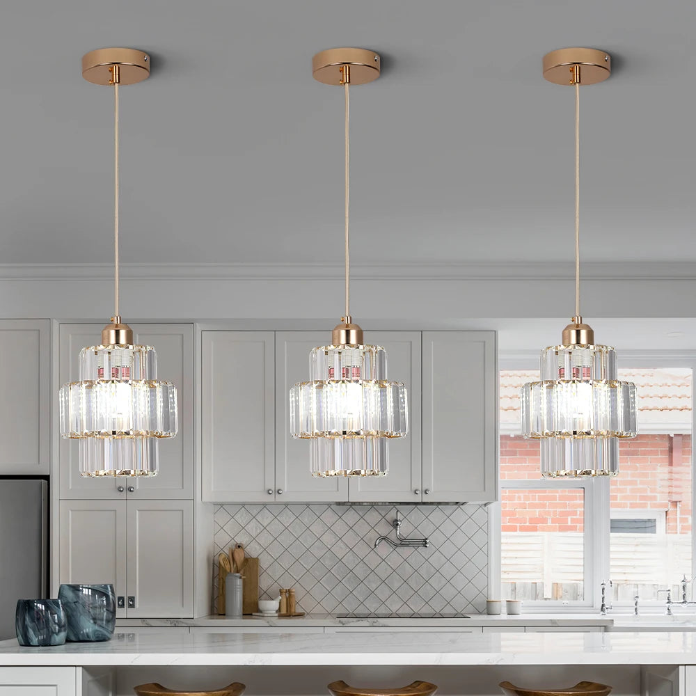 Vetrulus Modern Led Crystal Pendant Light Hanging Chandelier