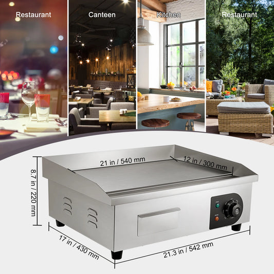 SucceBuy Commercial Electric Grill Teppanyaki Griddle With Temperature Control - Home and Haven Store