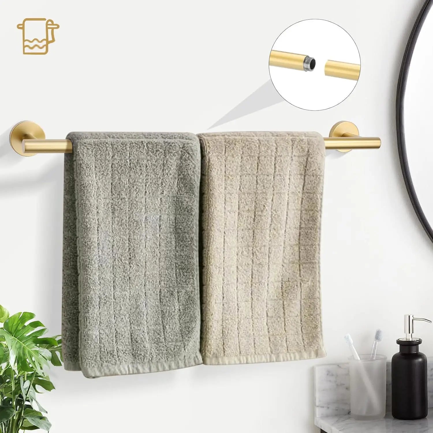 Stainless Steel Bathroom Hardware Set With Towel Bar - Home and Haven Store