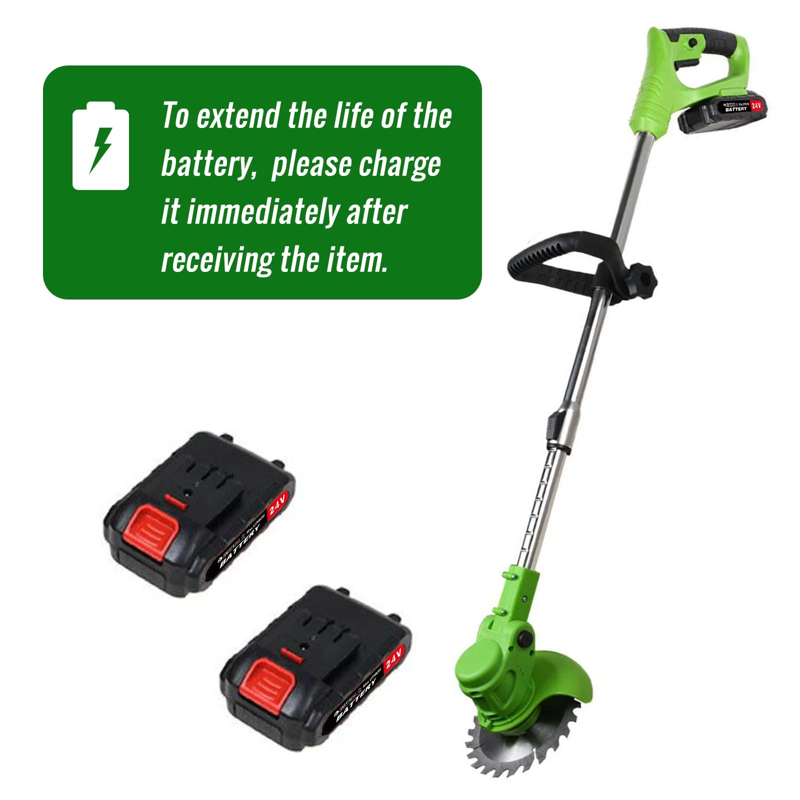 Cordless 2-In-1 Weed Trimmer With Battery Pack For Yard - Home and Haven Store