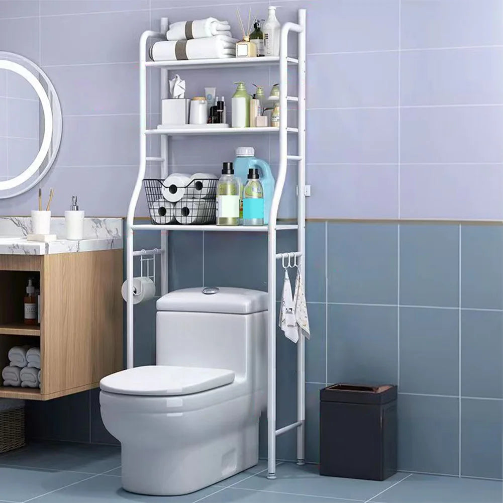 Studyset Freestanding Metal Over Toilet Storage Shelf With Paper Holder