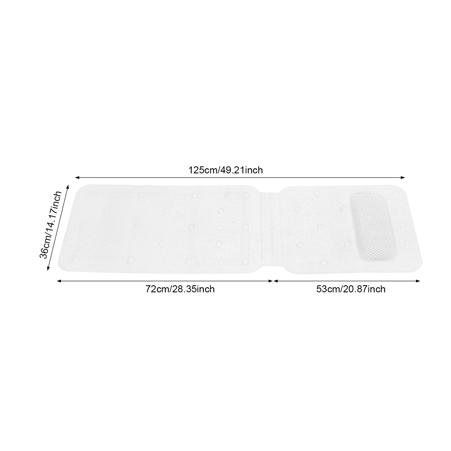 Bathtub Mat With Pillow PVC Bath Cushion Lightweight And Washable - Home and Haven Store