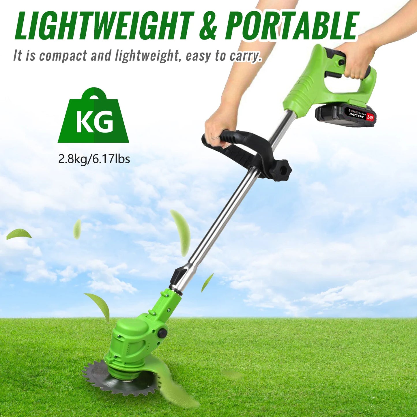 Cordless 2-In-1 Weed Trimmer With Battery Pack For Yard - Home and Haven Store
