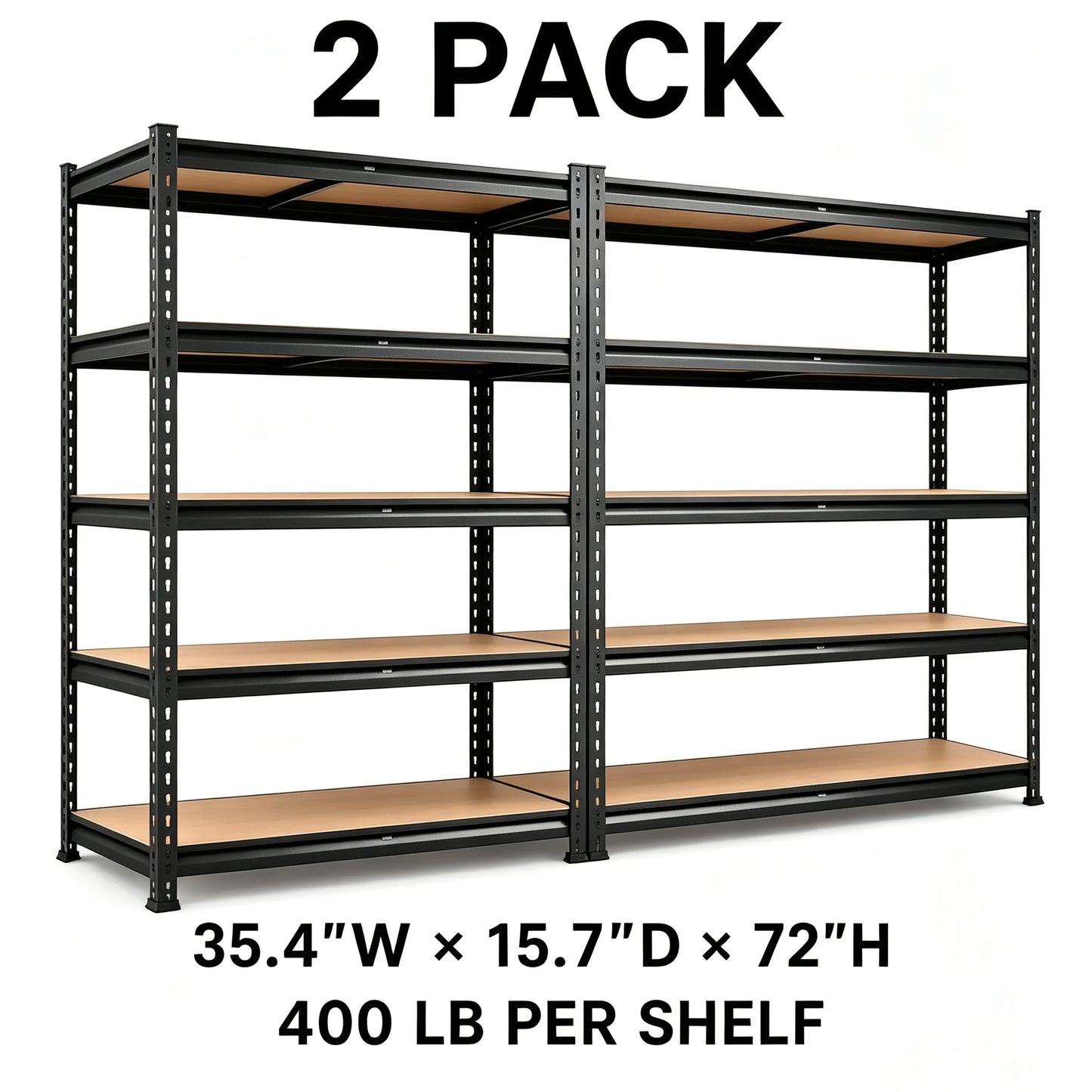 Heavy Duty Metal Storage Rack 5 Tier With MDF Shelves