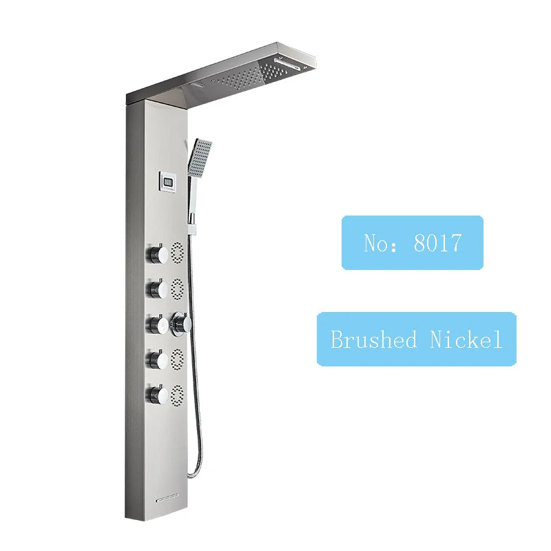 Shinessia Luxury Led Shower Panel With Dual Control Massage Jets