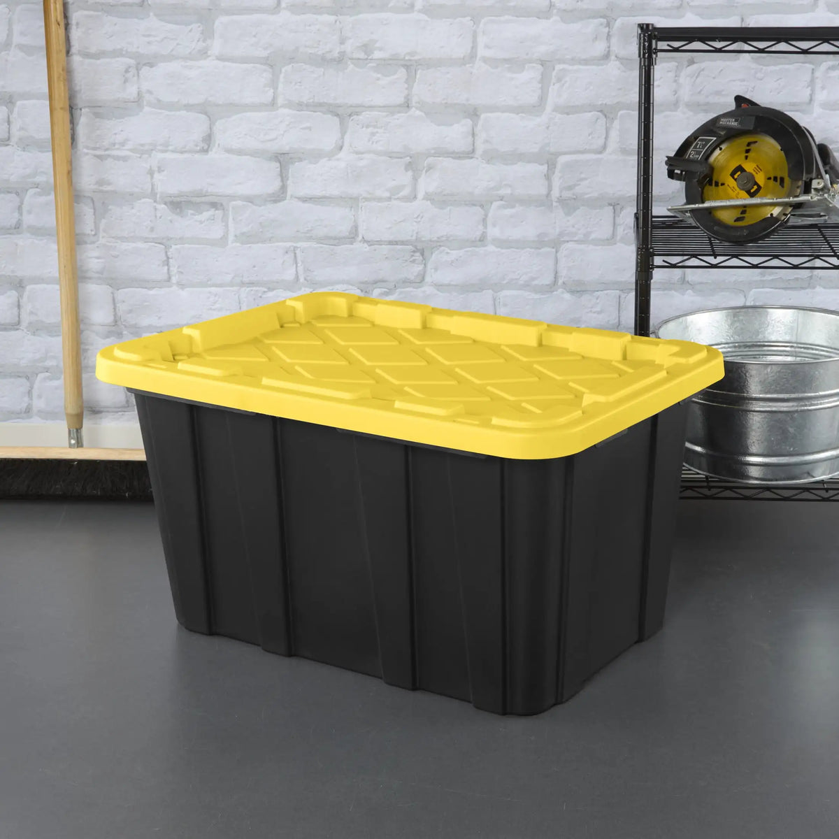 Heavy Duty Plastic Storage Tote With Secure Snap Lid
