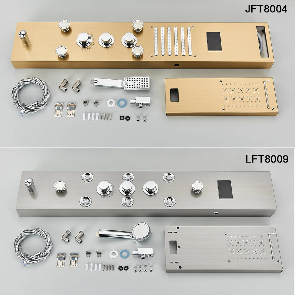 Uythner Led Shower Panel Column With Temperature Display Hand Shower
