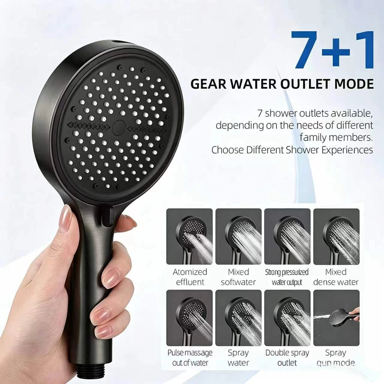 Stainless Steel Adjustable Shower System With Handheld Rainfall Head