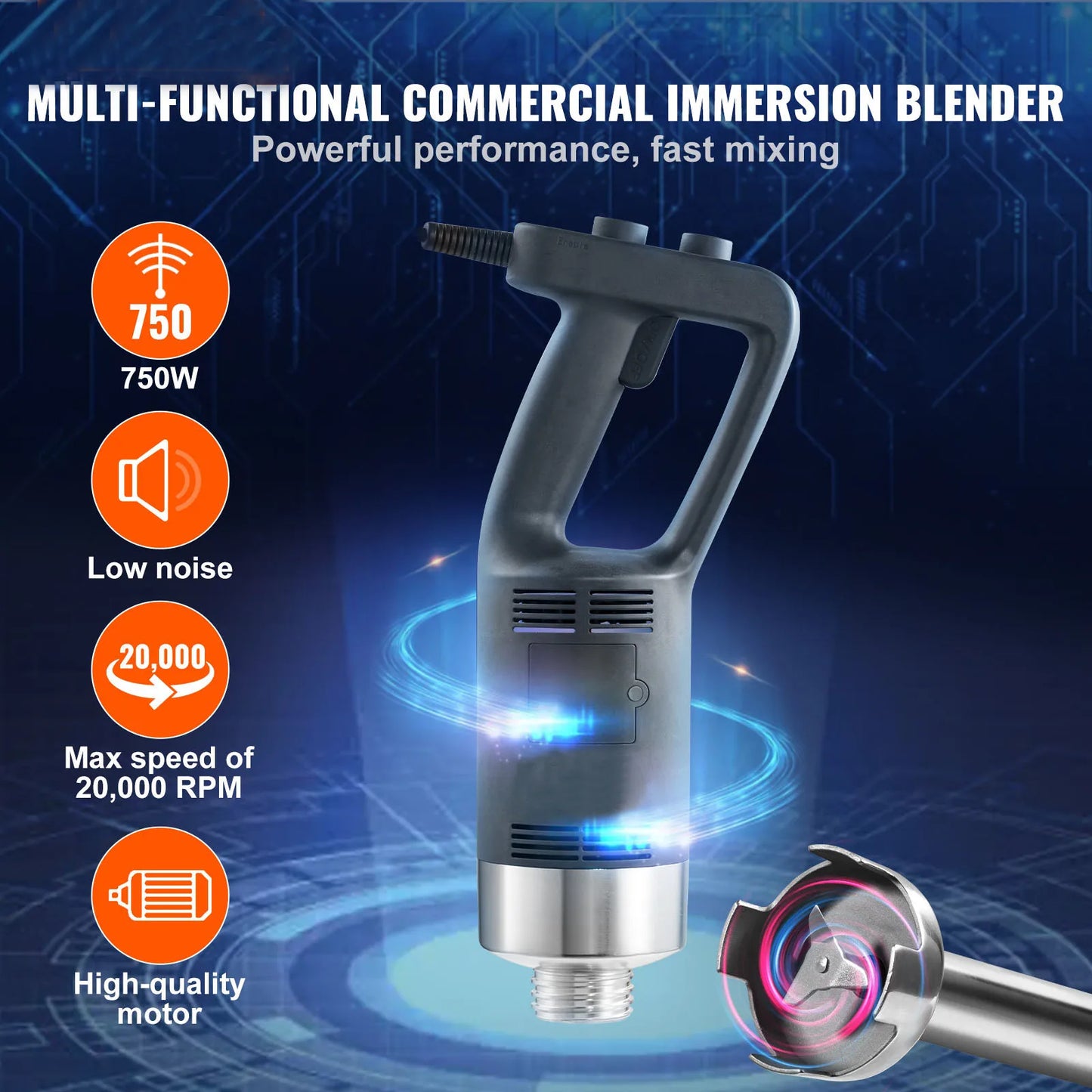 VEVOR Commercial Immersion Blender Heavy Duty Multi Purpose Hand Mixer - Home and Haven Store