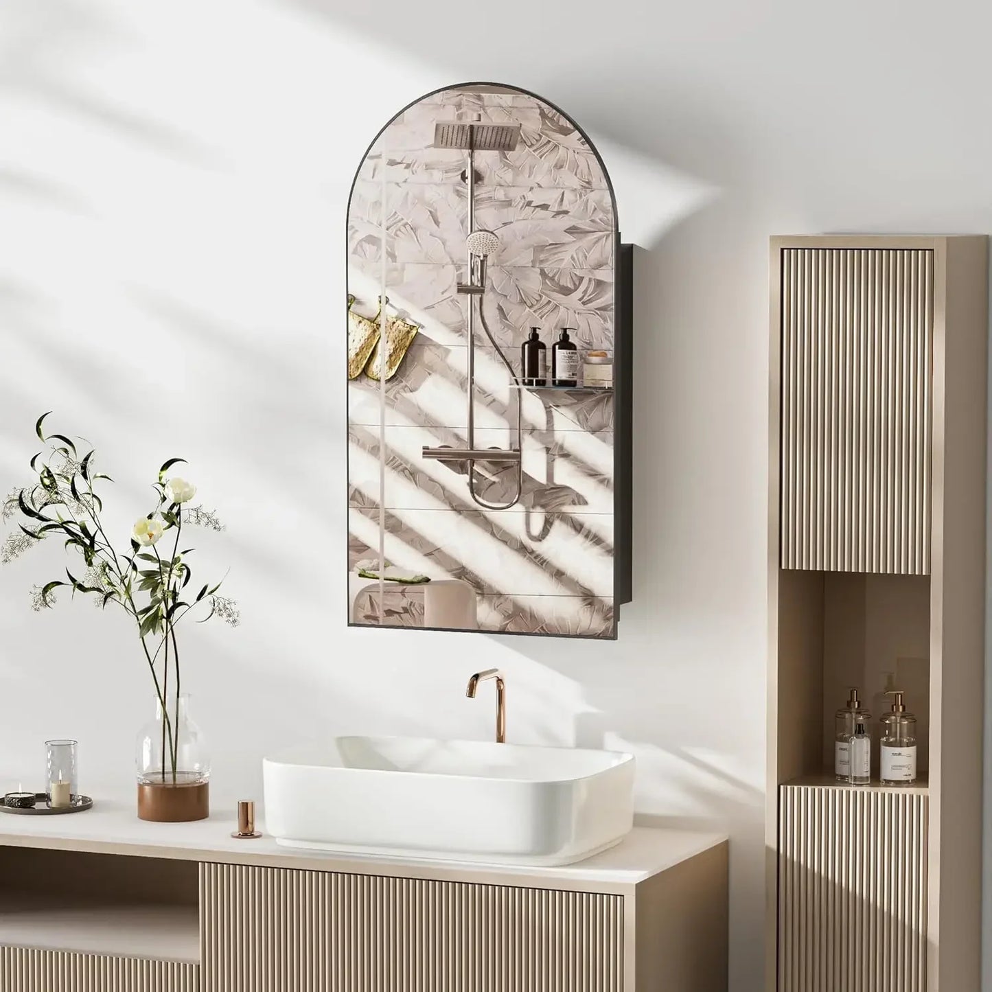 Round Wall Mounted Bathroom Medicine Cabinet With Mirror