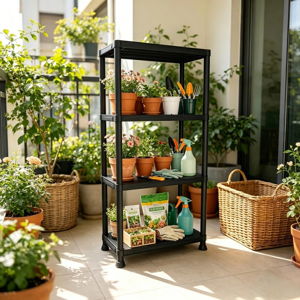 Heavy Duty Plastic Storage Shelving Rack For Home Organization
