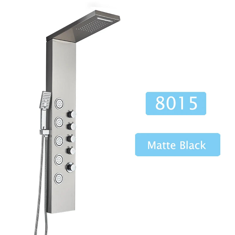 Shinessia Luxury Led Shower Panel With Dual Control Massage Jets